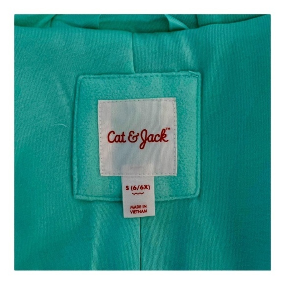 GIRLS' Cat & Jack Faux Fur Lined Hooded Jacket‎ Mint Green S 6/6x - Picture 5 of 9